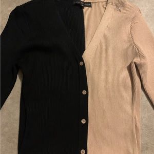 Black and brown button up dress